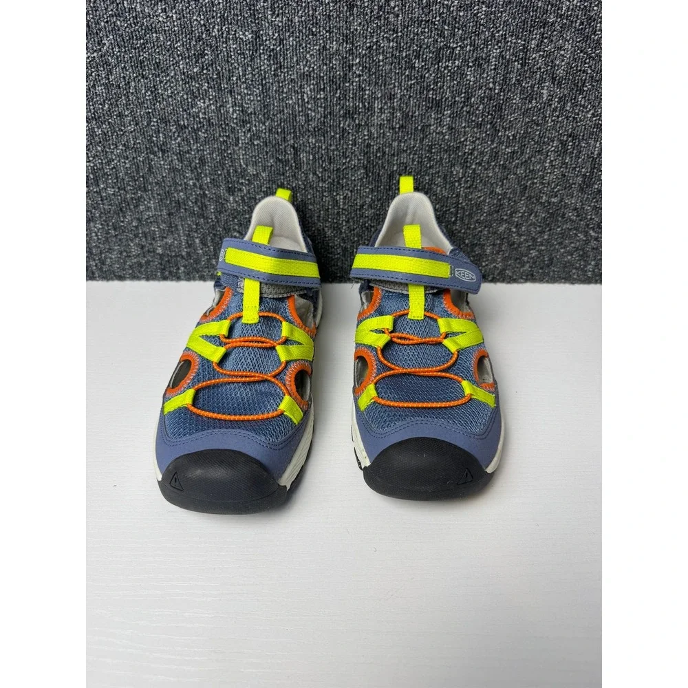 KEEN Moxie Sport Sandal Blue Yellow Orange Mesh Sneakers Big Kids Sz 5 NWOB